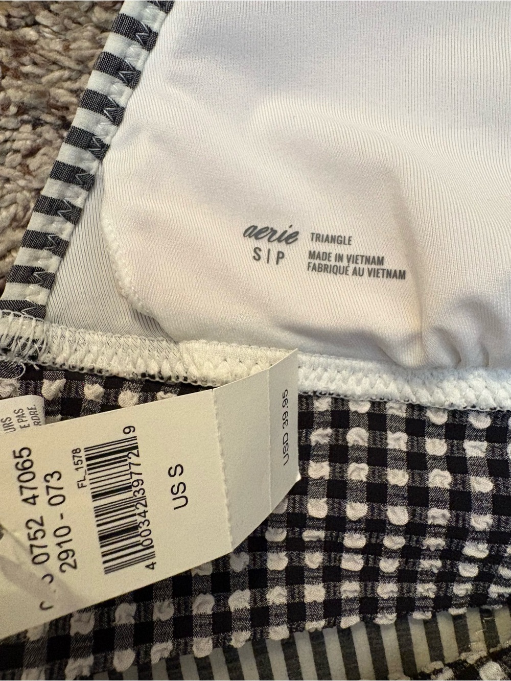 NWT Aerie Black and White Striped Gingham Ruffle … - image 5